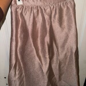Elegant Satin Midi Skirt - Rose Gold